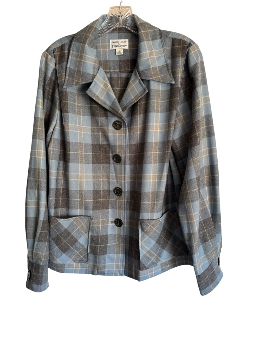 Pendleton 100% Virgin Wool 49er Plaid Jacket Country Clothes Size Large